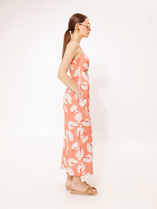 Draped Bust Maxi Dress Anthurium Green