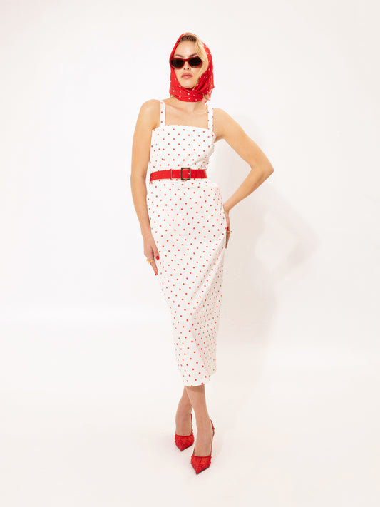 PENCIL MIDI DRESS POUA WHITE