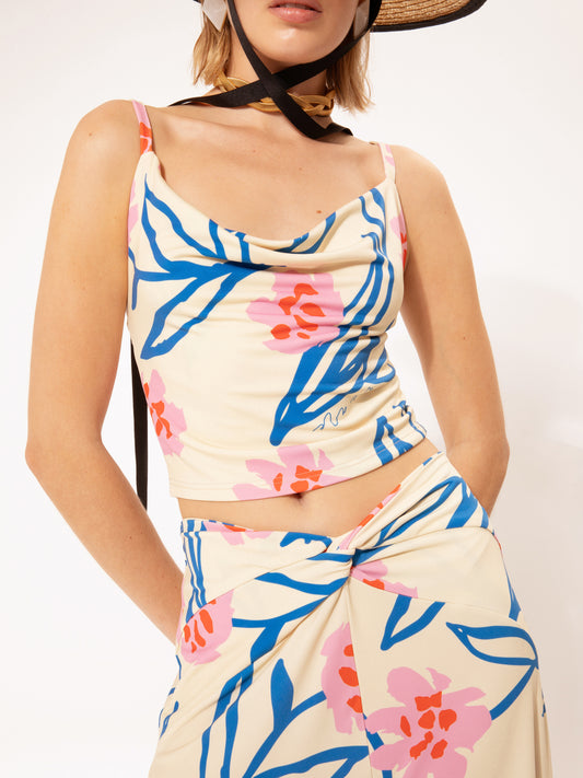 Short-Sleeve Jersey Top Anthurium Peach