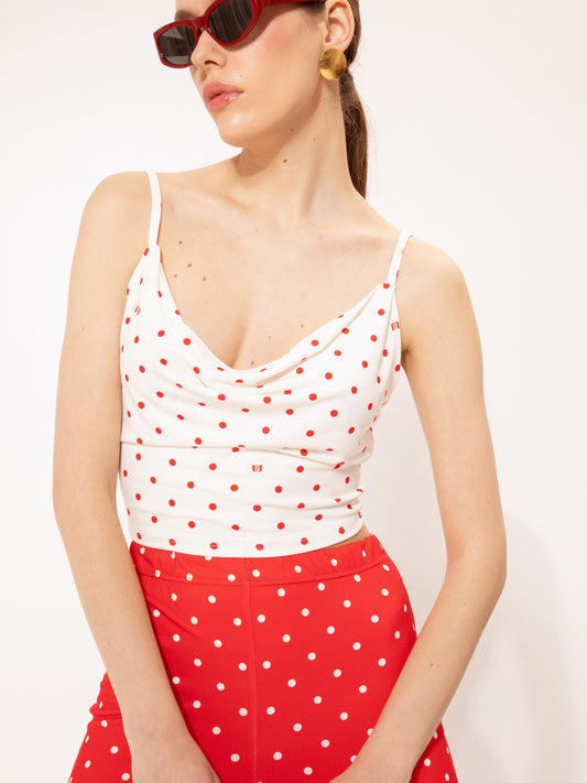DRAPED JERSEY TOP POUA WHITE