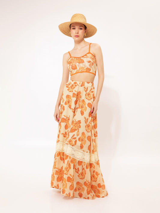 LACE BUSTIER TOP KENTIMA ORANGE