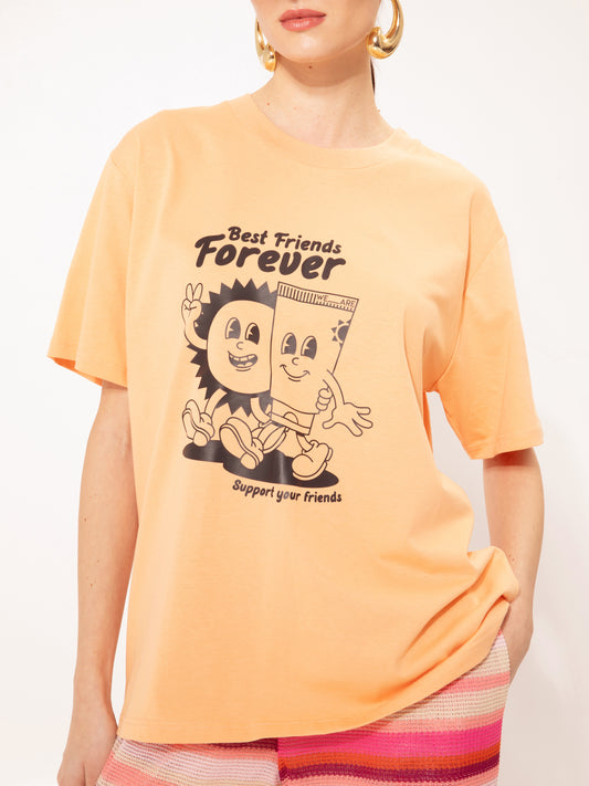 OVERSIZED T-SHIRT BFF PEACH