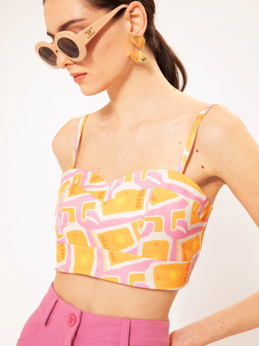 Short-Sleeve Jersey Top Anthurium Peach