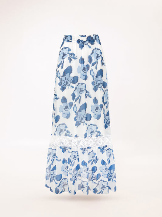 CHIFFON MAXI SKIRT KENTIMA BLUE