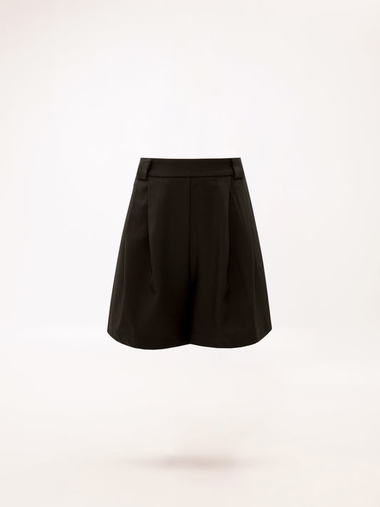 PLEATED SHORTS BLACK