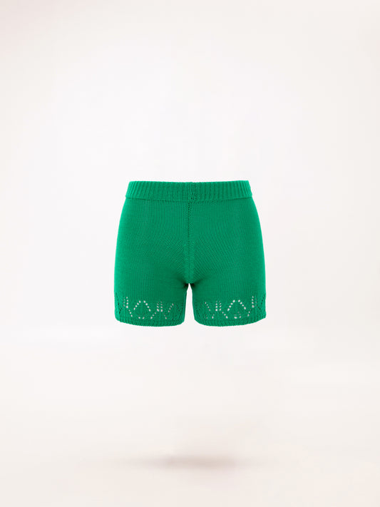 KNITTED SHORTS GREEN
