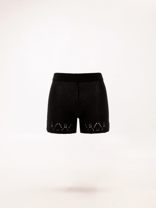 KNITTED SHORTS BLACK