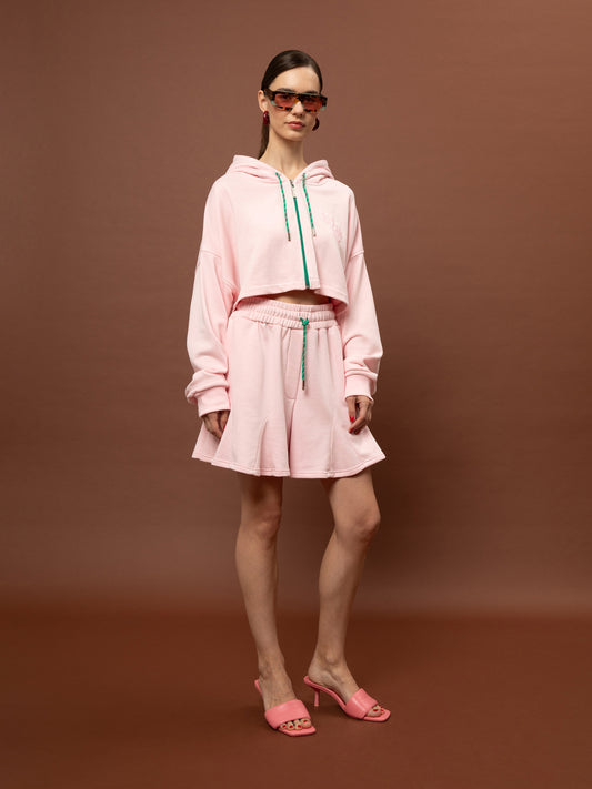 FLARED FUTTER SHORTS - PINK