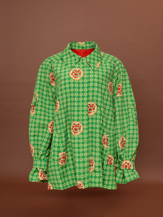 SHORT TRENCH COAT - PICNIC GREEN