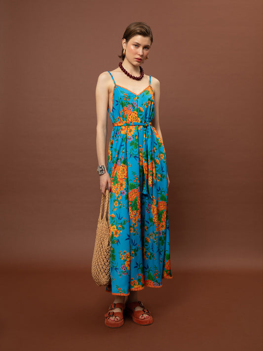 A-LINE MAXI DRESS TAPETSARIA AQUA