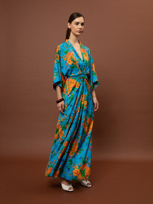 KAFTAN MAXI DRESS - TAPETSARIA AQUA
