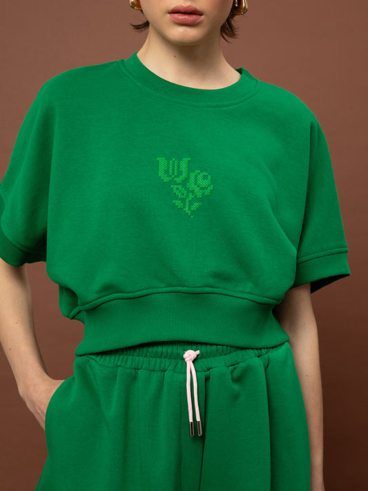 FUTTER CROPPED TOP - GREEN