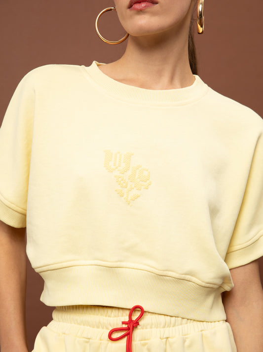 FUTTER CROPPED TOP - YELLOW