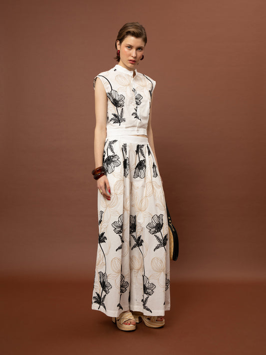 SLEEVELESS BRODERIE SHIRT