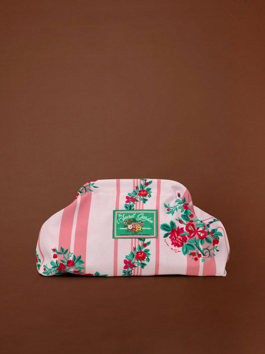 CLUTCH BAG - STRIPES ROSES