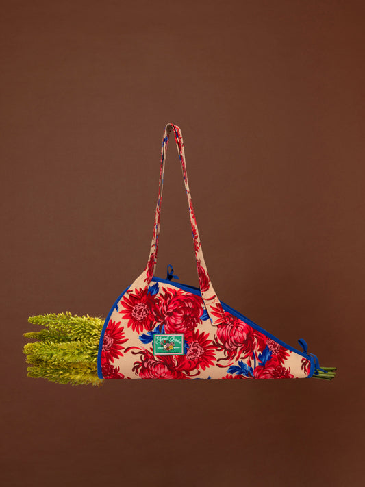 FLOWERS TOTE BAG - CHRYSANTHEMA BEIGE