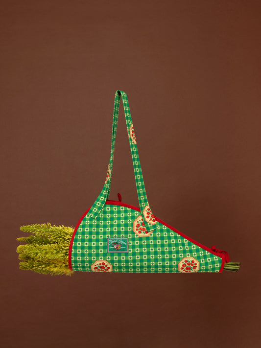 FLOWERS TOTE BAG - PICNIC GREEN