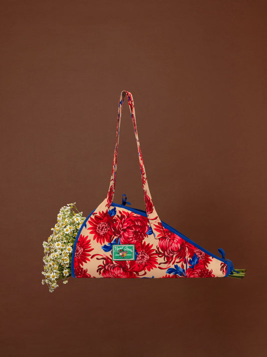 FLOWERS TOTE BAG - CHRYSANTHEMA BEIGE