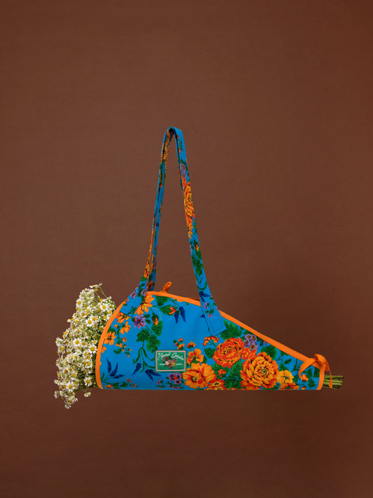 FLOWERS TOTE BAG - TAPETSARIA AQUA