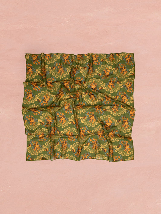 CHIFFON SCARF - LACE BOUQUET LIME