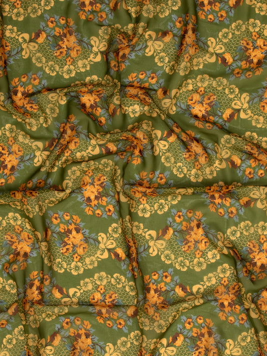 CHIFFON SCARF - LACE BOUQUET LIME