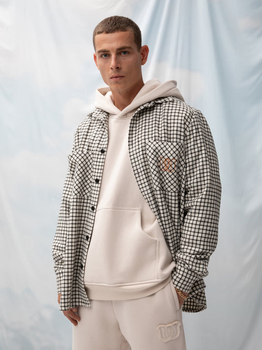 OVERSIZED SHIRT CHECK BLACK&WHITE