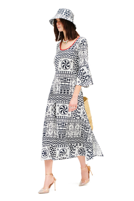 BELL-SLEEVES MIDI DRESS - CHIOS