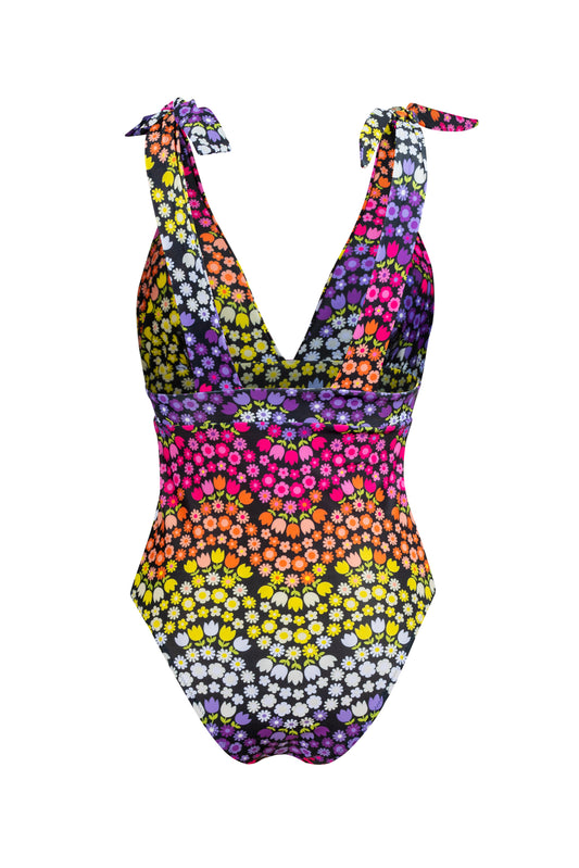 V-BUST SWIMSUIT FLORAL