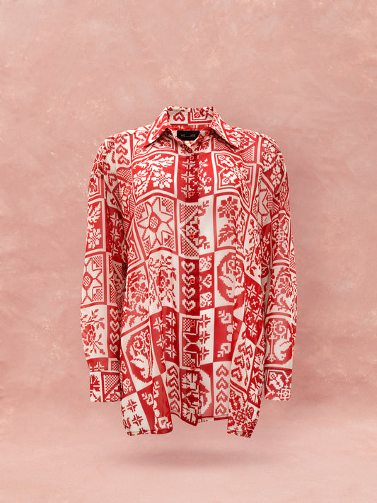 OVERSIZED CHIFFON SHIRT - KOUVERTA