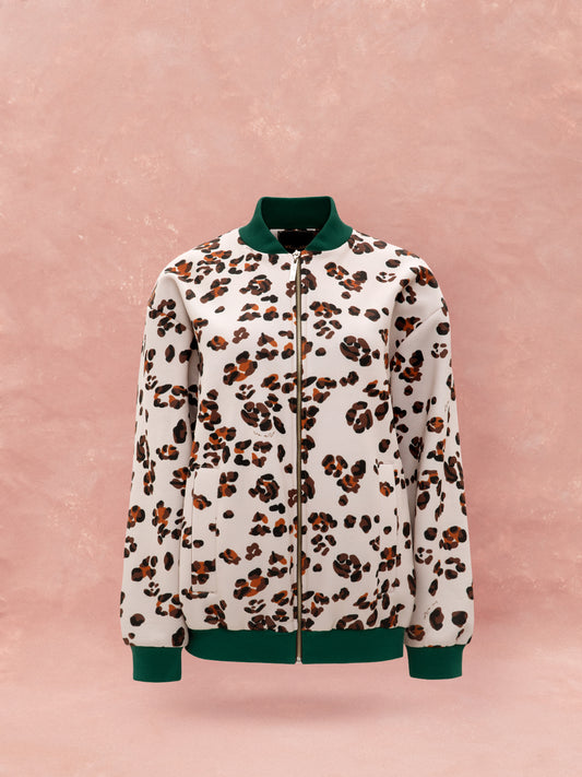 FUTTER BOMBER JACKET - LEOPARD