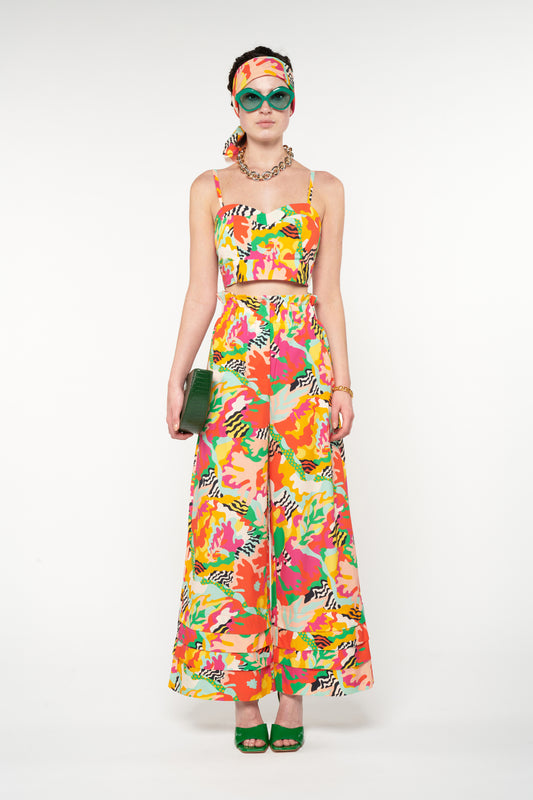 WIDE-LEG PANTS - PSYCHEDELIA GREEN