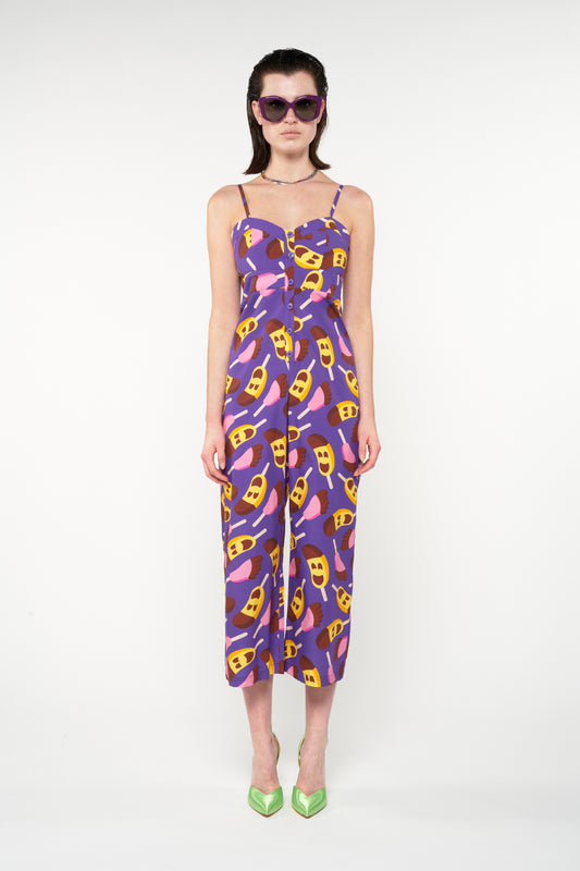 SWEETHEART NECKLINE JUMPSUIT - ICE CREAMS