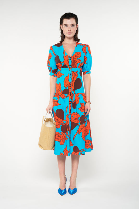 FITTED-WAIST MIDI SHIRTDRESS - FIGS