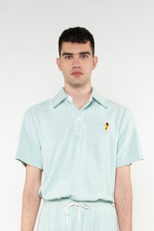 TOWELING POLO SHIRT MINT