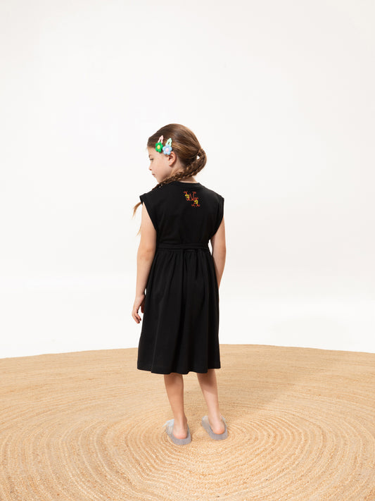 KIDS SLEEVELESS DRESS KENTIMA BLACK