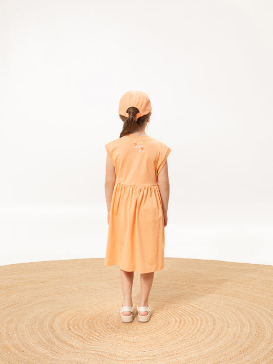 KIDS SLEEVELESS DRESS KENTIMA PEACH