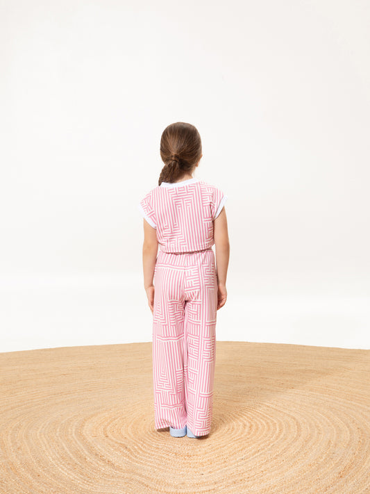 KIDS CROPPED SWEATER LOGO STRIPES