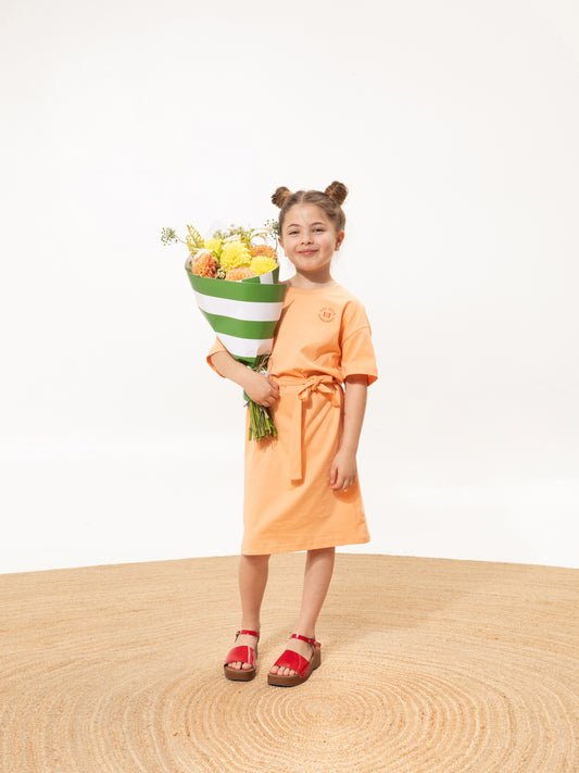KIDS T-SHIRT-DRESS SUN PEACH