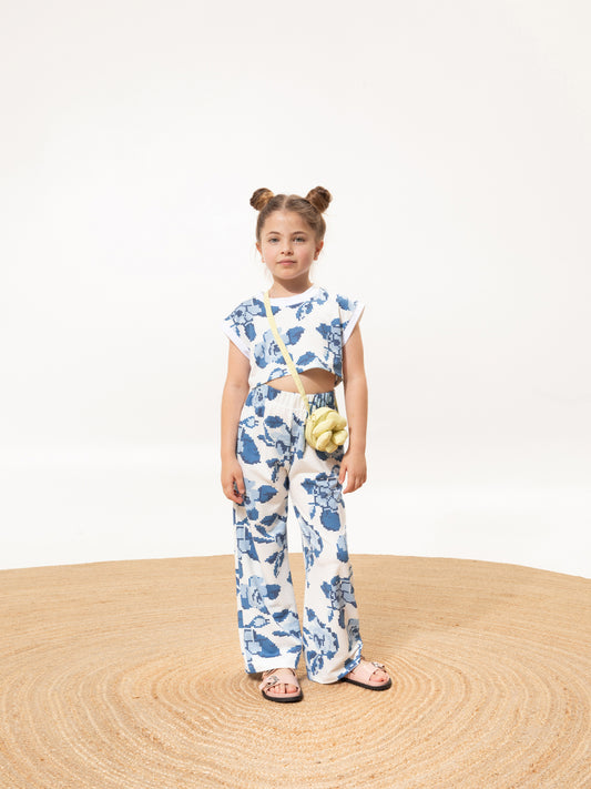 KIDS CROPPED SWEATER KENTIMA BLUE