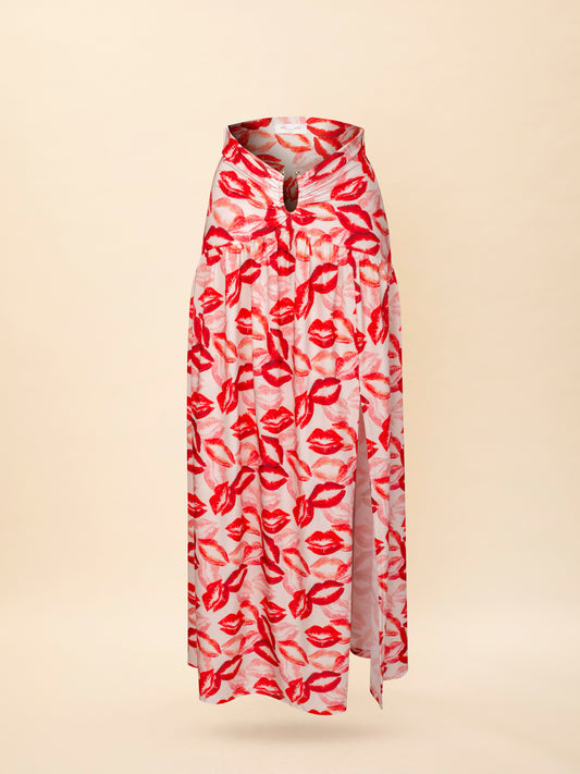 RING-DETAIL JERSEY SKIRT KISSES