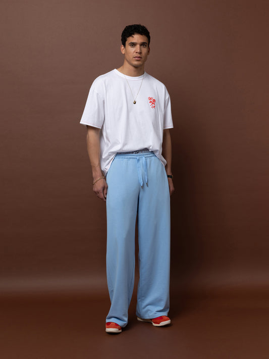 FUTTER TRACK PANTS - LIGHT BLUE