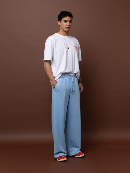 FUTTER TRACK PANTS - LIGHT BLUE