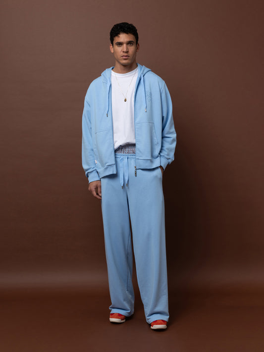 FUTTER ZIPPED HOODIE - LIGHT BLUE