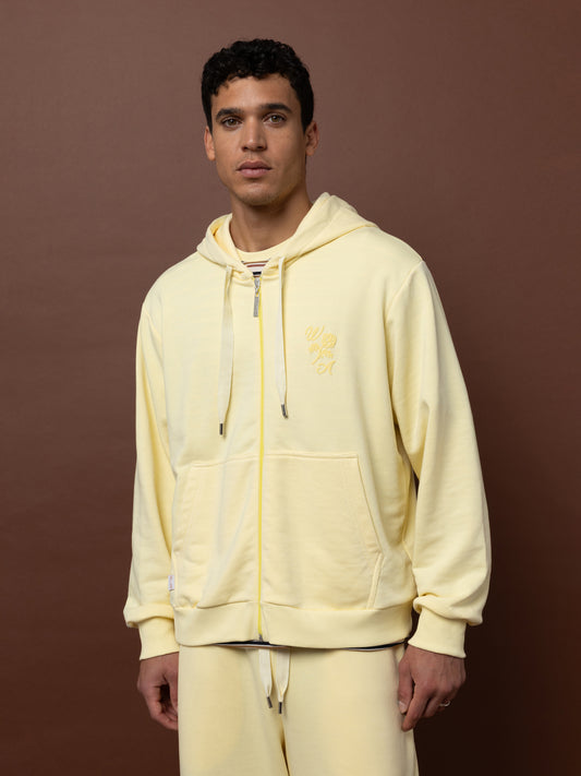 FUTTER ZIPPED HOODIE - BUTTER YELLOW