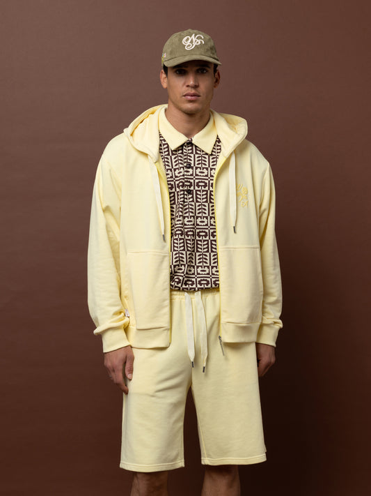 FUTTER ZIPPED HOODIE - BUTTER YELLOW