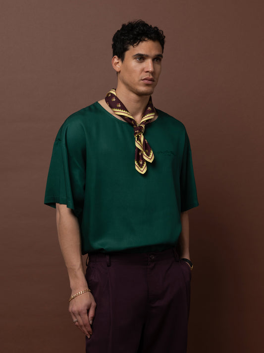 SHORT SLEEVE TOP - FOREST GREEN