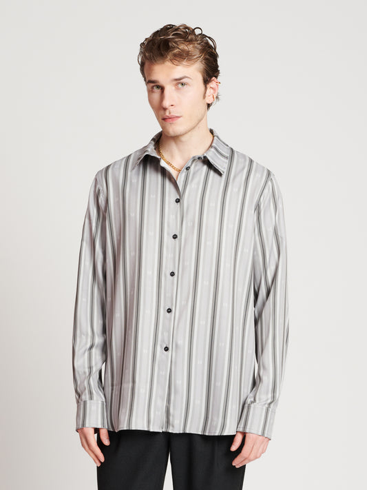 PRINTED SHIRT STRIPES GREY