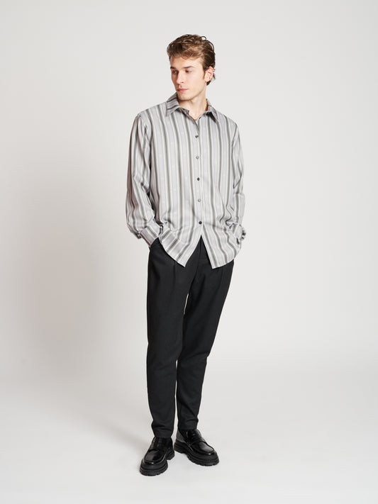 PRINTED SHIRT STRIPES GREY