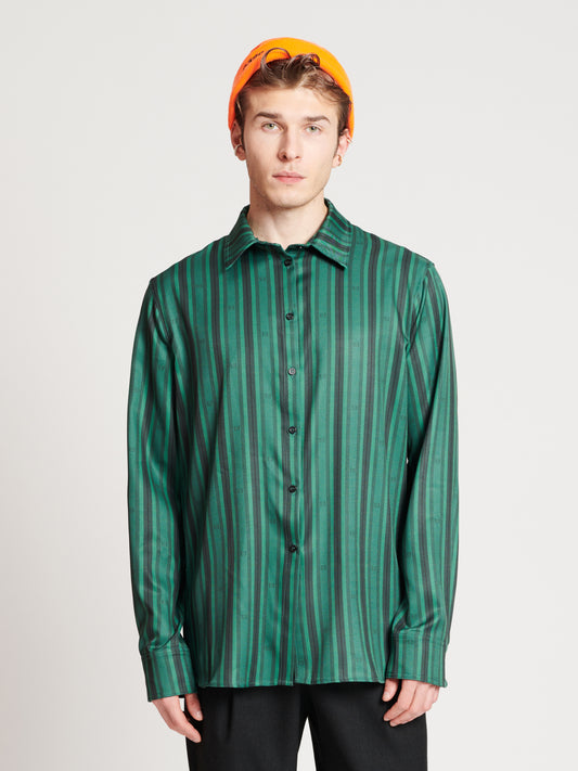 PRINTED SHIRT STRIPES GREEN