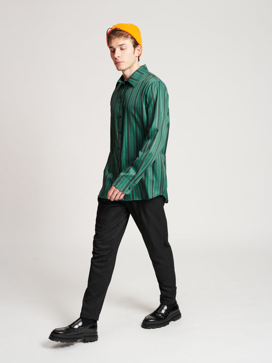 PRINTED SHIRT STRIPES GREEN